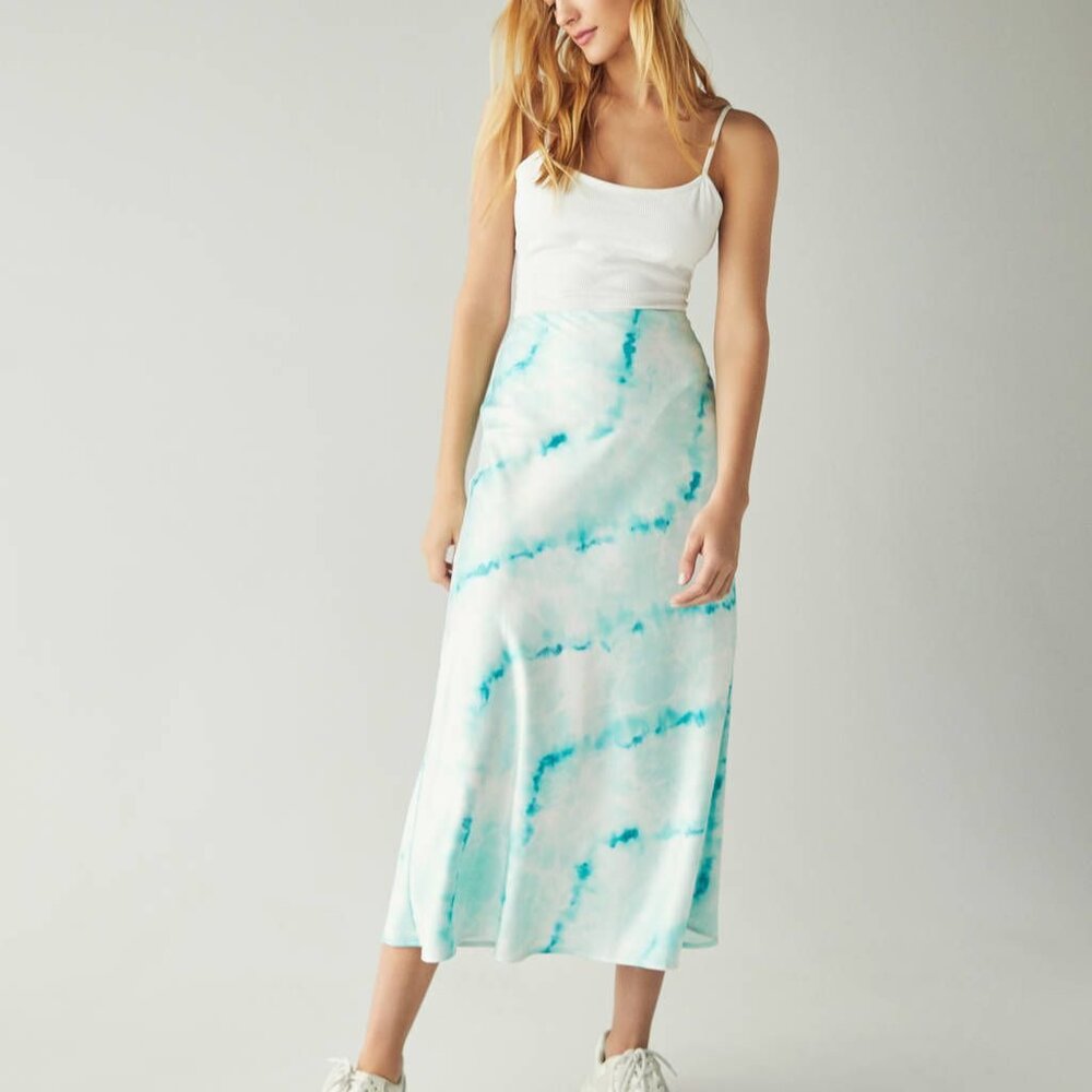 Bias cut tie dye skirt